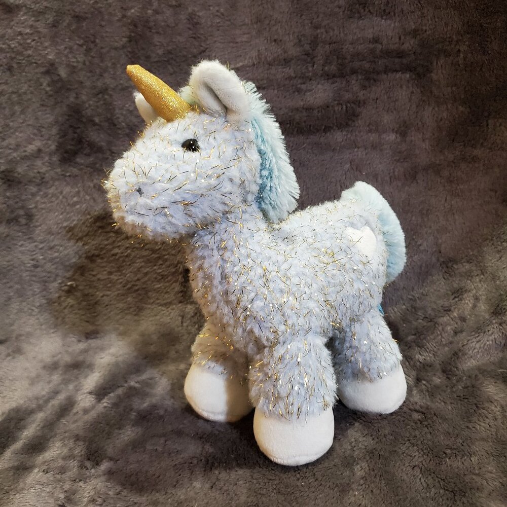 2019 Manhattan Toy Co. Baby Voyagers 9" BLUE/GOLD UNICORN Plush Stuffed Animal